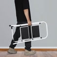 thumbnail image 5 of 2 Steps Ladder Safety Non Slip Mat Tread Foldable Kitchen Steel Step Stool White, 5 of 12