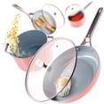 thumbnail image 2 of Greater Goods Chef's Grade Ceramic Nonstick Cookware Set - 12 Piece, Pots and Pans Set with Lids, Pink, 2 of 4