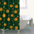 thumbnail image 4 of Dark Green Star Sun Pattern Shower Curtain 36"x72" ,Bathroom Decorative Shower Curtains Set with 12 Hooks,Modern Waterproof Washable Shower Curtain, 4 of 6