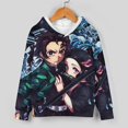 thumbnail image 3 of Demon Slayer Kids' Sweatshirt & Pants Set 2 Pcs Tracksuit Outfit Casual Pullover Hoodie Sweatpants for Daily & Travel 130CM, 3 of 8