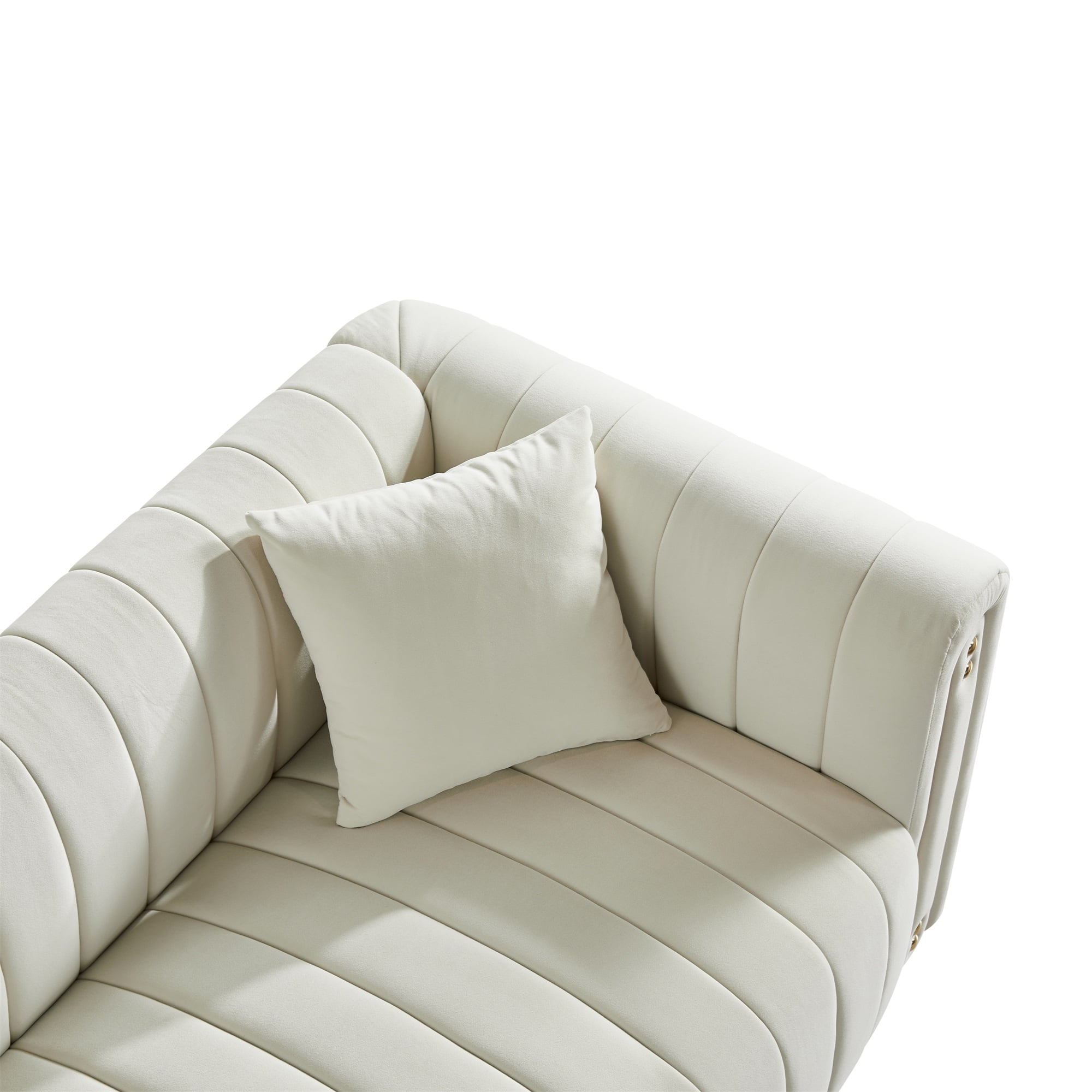 Resenkos Velvet Futon Sofa, Loveseat Couch for Living Room, Bedroom Apartment, Studio and Small Space, White Resenkos Velvet Futon Sofa, Loveseat Couch for Living Room, Bedroom Apartment, Studio and Small Space, White