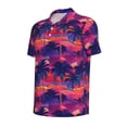 thumbnail image 3 of Daiia Retro Palms Pattern Men’s Polo Shirts,Solid Deck Shirt,Classic Fit, Breathable Cotton Polo for Casual and Sport Wear-Small, 3 of 9