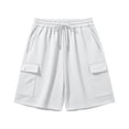thumbnail image 7 of biudgviw Women's Sweat Shorts Elastic Waist Cargo Shorts Summer Casual Drawstring Shorts with Multi Pockets for Daily Wear, 7 of 7