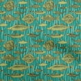 thumbnail image 1 of oneOone Georgette Viscose Sarcelle Foncé Vert Tissu Océan Poisson Robe Tissu Tissu Imprimé par la Cour 42 Pouces de Large, 1 of 4