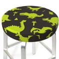 thumbnail image 3 of Vsdgher Cute Cartoon Dinosaurs Print Stool Covers Round,Stretch Round Stool Covers Washable Stool Cushion Slipcover Elastic Chair Covers for 12-14 Inch Chair, 3 of 7