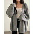 thumbnail image 2 of Open Front Oversized Knit Cardigan &ndash; Cozy Relaxed Fit Winter Layer for Women, 2 of 18