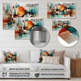 thumbnail image 4 of Designart "Energetic Geometric Patterns in Orange" Modern Geometric Metal Art Living Room, 4 of 5