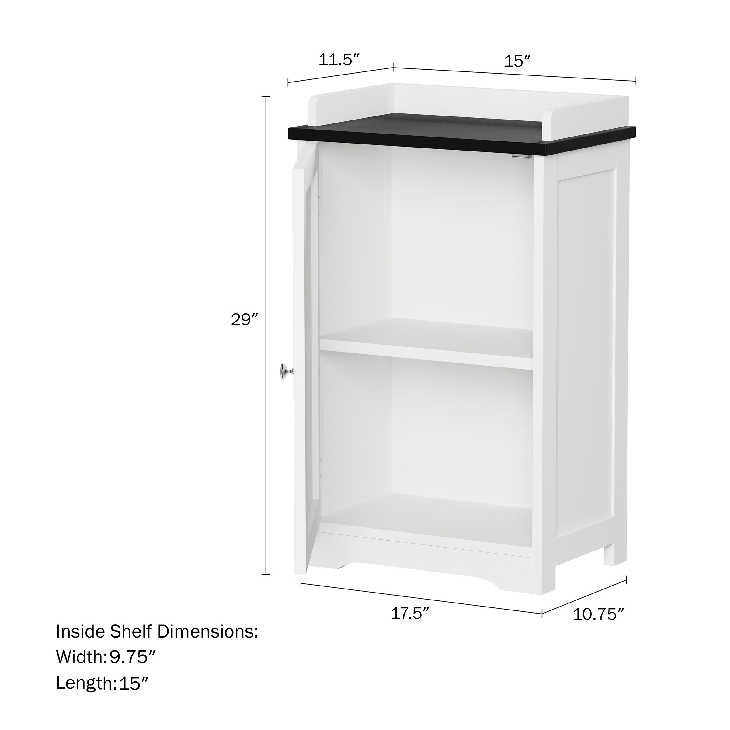 Somerset Home Bathroom Cabinet – Floor Cupboard for Storage (White ...