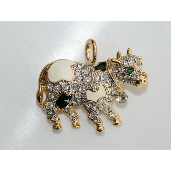 Vintage Sparkling Crystal Rhinestone COW Brooch/Pin, Barn Animals Pin, Country Brooch