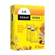 RXBAR A.M. Minis Honey Cinnamon Peanut Butter Chewy Breakfast Bars, Gluten-Free, Ready-to-Eat, 7.3 oz, 8 Count