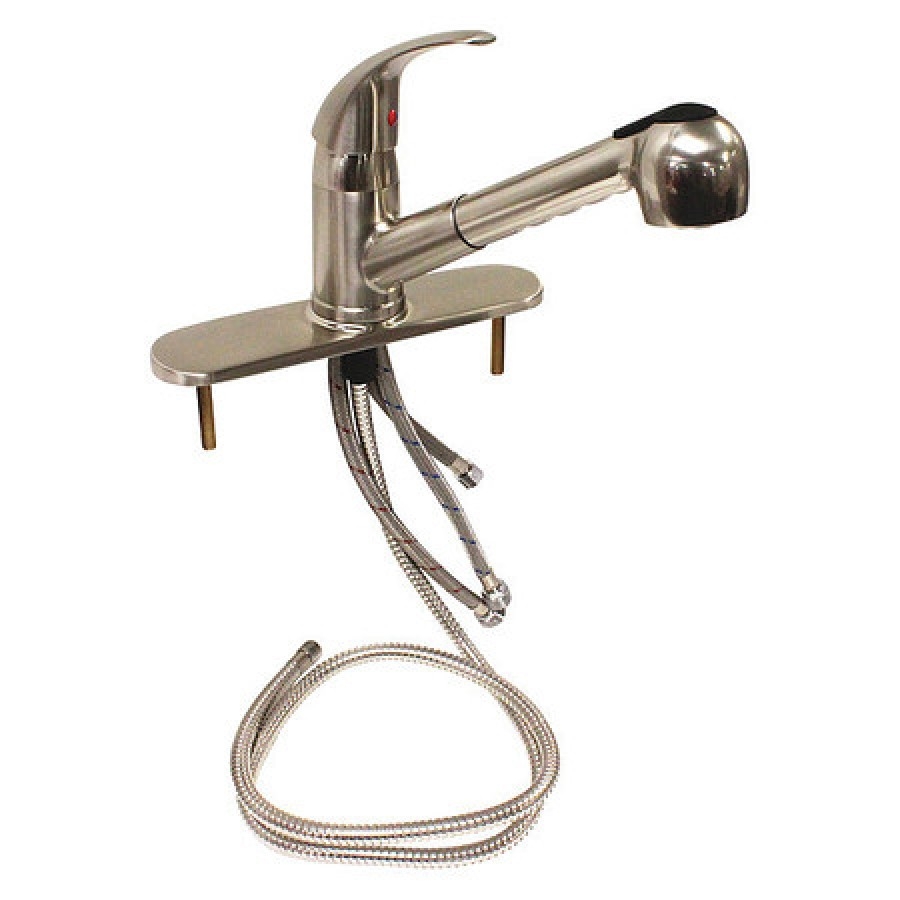 Dominion Faucets Low Arc Pull Out Kitchen Faucet Brushed Nickel 772110