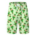 thumbnail image 4 of TSADFHJI Pyjama Homme Coton Automne Imprimé Jour de la Saint-Patrick Col Rond Manches Courtes Short Costume L Vert, 4 of 5