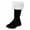 Black, variant on Christmas Santa Claus Boots Men's Wide Calf Santa Combat Boots with White Plush Foot Bells Buckle Strap for Halloween Christmas