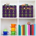 thumbnail image 6 of Yayeee Canvas Storage Basket with Handles for Shelves Fabric Bins Closet Organizer, Gold and Green Floral Pattern, 6 of 8