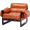 Retro Orange, variant on iooHug Mid-Century Oil Wax Leather Accent Chair, Rubberwood Frame Arm Chair for Living Room, Bedroom, Small Spaces(Antique Black)