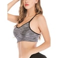 thumbnail image 4 of Women's Seamless Sports Bra Cross Front Lace Yoga Bra Workout Gym Activewear Bra Running Bras with Removable Pads, 4 of 5