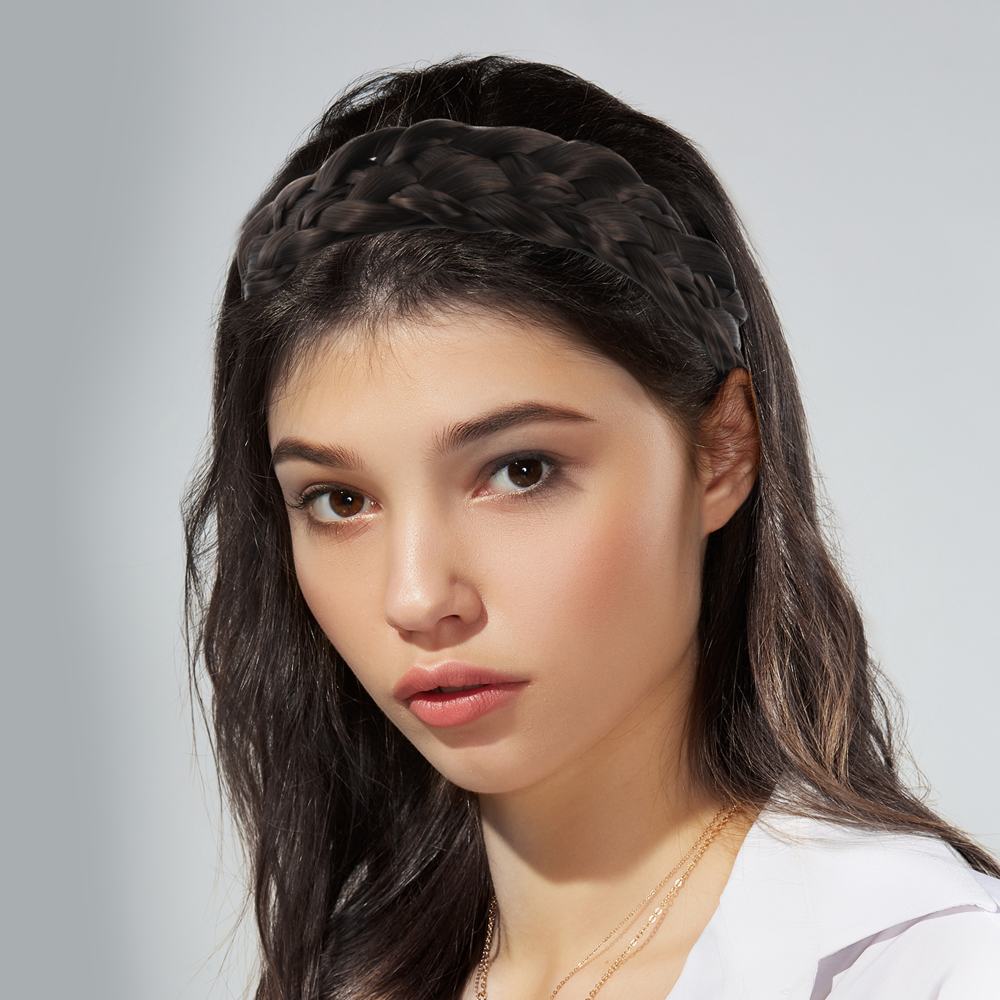 Unique Bargains Women's Wig Braided Headbands Deep Brown 5.39"×1.5"