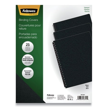 Fellowes, FEL5224701, Futura Oversized Presentation Covers, 25 / Pack, Black