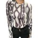 thumbnail image 1 of Camiseta negra de manga larga para mujer ins super entallada, camisa con capas interiores y cuello redondo, top ajustado con efecto tie-dye de otoño, 1 of 8