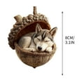 thumbnail image 4 of 3.15 Inch Forest Animal Christmas Tree Decorations Small Animal Christmas Tree Ornaments Sleeping Animals Decor 2D Flat Decoration Pet Lovers Gift, 4 of 7