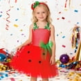 thumbnail image 2 of XUELUO Baby Girls Dresses Bow Strawberry Design Spaghetti Strap Polka Dot Tulle Skirts Toddler Gown For Carnival Party, 2 of 9