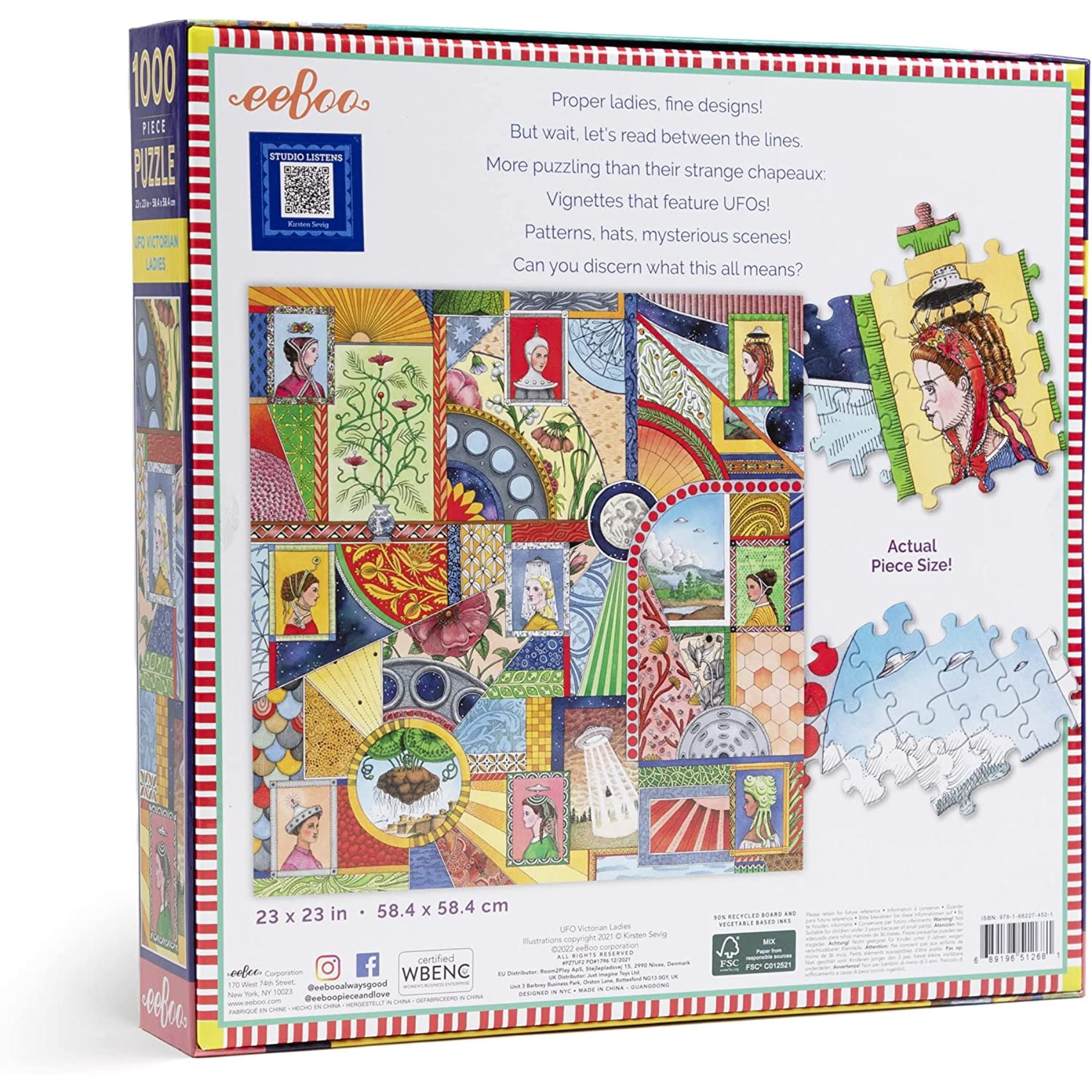Eeboo 1000 Piece Puzzle for Adults or Kids, Colorful Design Jigsaw Puzzles