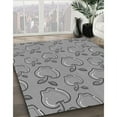 thumbnail image 3 of Ahgly Tapis Rond Lavable en Machine Intérieur Transitionnel Gris Foncé, 5 Pieds Rond, 3 of 7