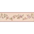 thumbnail image 2 of Concord Wallcoverings Wallpaper Border Floral Vine Pattern Flowers Leaves Roses Daisies for Bedroom Living Room, Pink Beige Green Yellow, 7 Inches by 15 Feet 51306040, 2 of 4