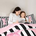 thumbnail image 4 of Manfei Minimalist Geometric Lines Full Size Comforter Sets,Initial Alphabet Bedding Comforter Set,Pink Reversible,3 Pieces,1 Comforter and 2 Pillowcases, 4 of 7