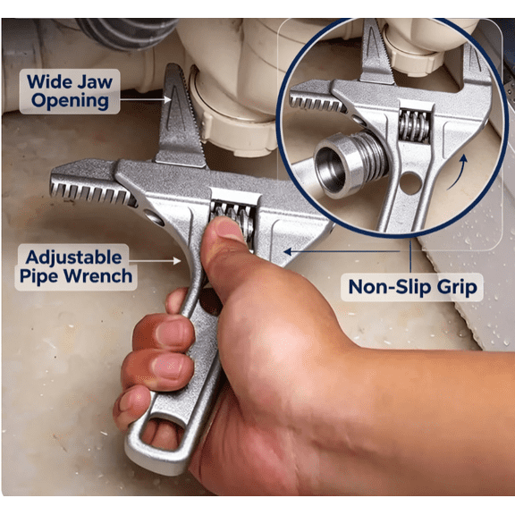 Wide Jaw Adjustable Wrench 6-68mm, Heavy Duty Crescent Wrench, Adjustable Spanner Wrench Tool for Plumbing, Pipe Repair, Nuts, Bolts, Automotive and Home Maintenance