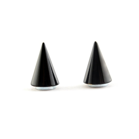 Unisex Magnetic Black Spike Gothic Cone Non-Piercing Clip On Stud Earrings