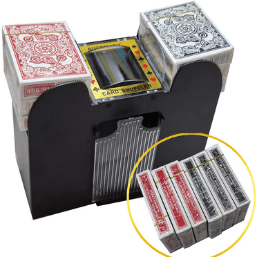 Diymag 6 Deck Automatic Battery Operated Card Shuffler, Black