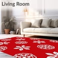 thumbnail image 2 of ODIKA 4'x6' Machine Washable Non-Slip Area Rug, Elegant Crystal Heritage Artisan Pathway Enhancement High Traffic Rug, Red, 615353, 2 of 7