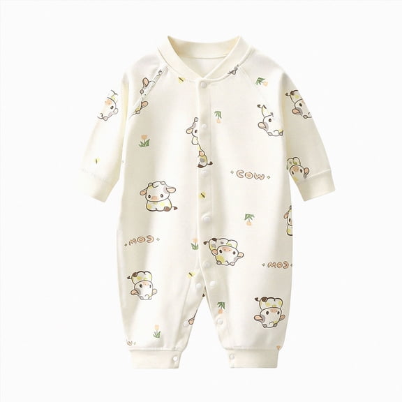NIEWTR Pajamas For Baby Boys Girls Infant Newborn Long Sleeve Winter Cartoon Fashion Prints Jumpsuit Footed Baby Boy Romper Soft(A-Grey,6-12 Months)
