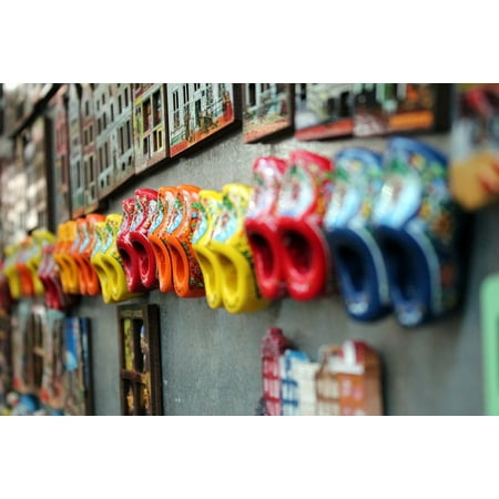 - Peel-n-Stick Poster of Many Wooden Shoes Wood Colorful Amsterdam Holland Poster 24x16 Adhesive Sticker Poster Print