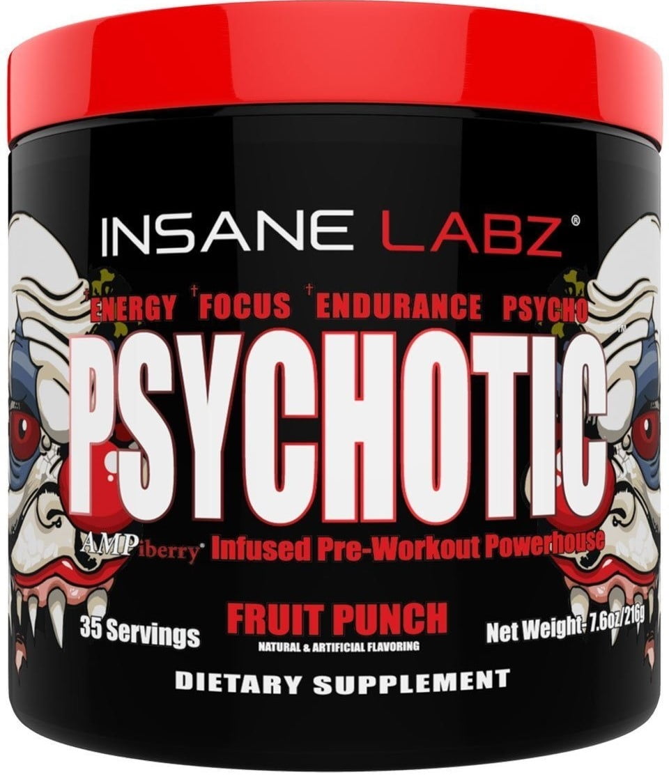 Insane Labz Psychotic Pre Workout Powder 35 Servings Fruit Punch