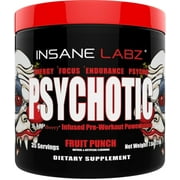 Insane Labz Psychotic - Pre Workout Powder - 35 Servings - Fruit Punch