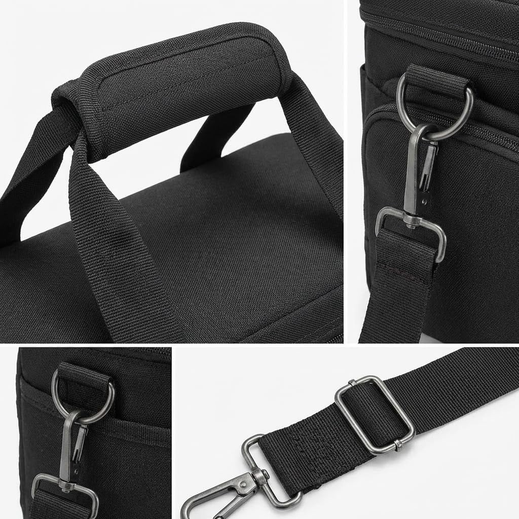 14-Inch Heavy-Duty Canvas Tool Bag, Multi-function Large Capacity Tool Organizer Tote Bag, with Adjustable Shoulder Strap, Exterior Pockets for Hand Tools, for Electrician, Plumber (B)