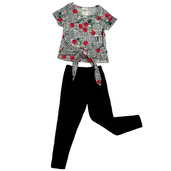 Conjunto Algodón Cerezas Kiss Playeras y Tops para niñas