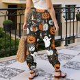thumbnail image 4 of Black Women's Comfy Pajama Long Pants Straight Leg Pjs Elastic Waist Loungewear with Pockets S, 4 of 4