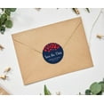 thumbnail image 2 of Darling Souvenir Round 45 Pieces Hearts Save The Date Stickers Wedding Personalized Bride Groom Names And Date Envelope Seals - Navy Blue, 2 of 4