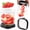 Black, variant on SQI FS-01 Strawberry and Fruit Slicer Cup, Detachable Cutter for Quick Slicing, for Fruit Salad and Baking, with Push Plate, Black