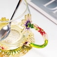 thumbnail image 4 of Taza de café AISVELDY Flower Taza de té con forma de margarita con cuchara de cristal, 4 of 7