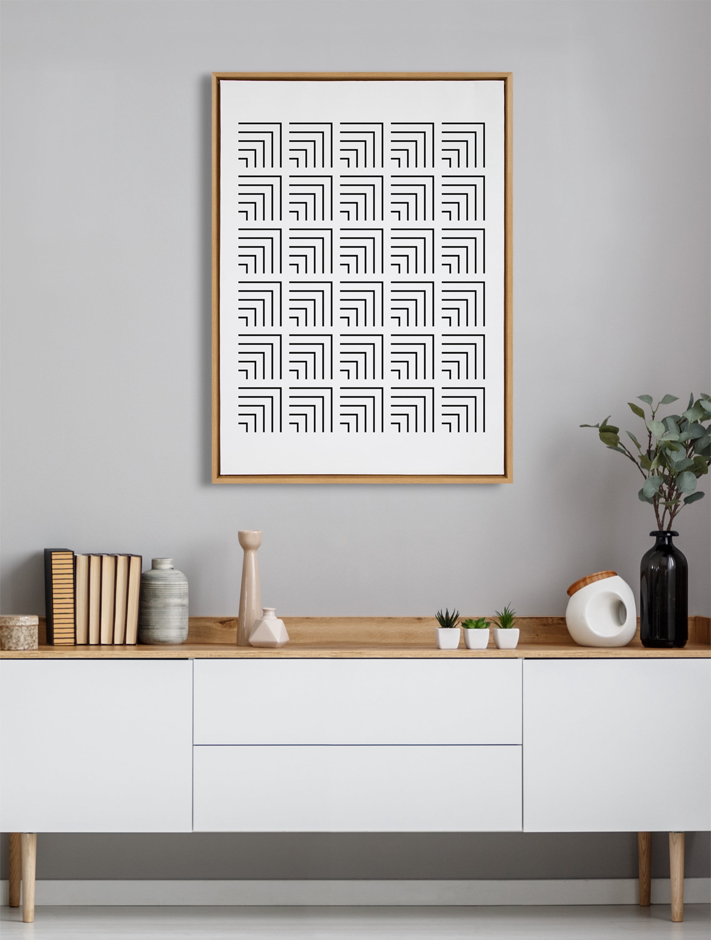 Kate and Laurel Words, Black Framed Canvas Art Print, 28x38