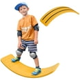 thumbnail image 2 of Qaba 32.3" Balance Board, Wobble Board for Kids & Toddlers, Curvy Rocker Board, Montessori Waldorf Toy for Ages 3-6 Years Old, Orange, 2 of 9