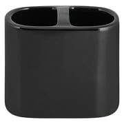 Mainstays Basic Rich Black Ceramic Toothbrush Holder for Adults