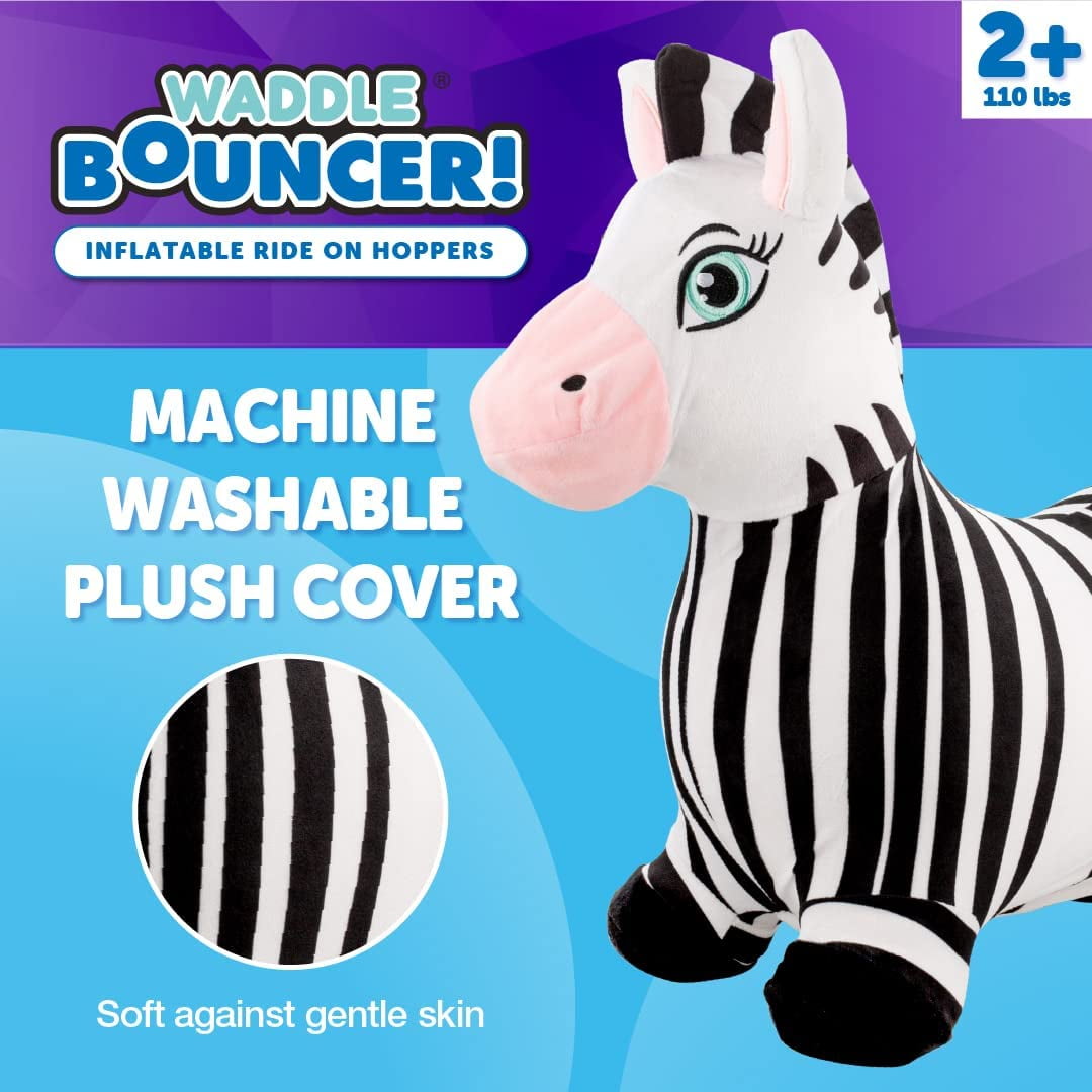 WADDLE Hopper Animal Plush Toy for Toddlers and Kids, With Pump