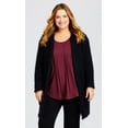 thumbnail image 1 of Aveology Women's Plus Size Indigo Plain Long Sleeves Cardigan, 1 of 6