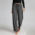 thumbnail image 6 of Aofany Womens Slacks Elastic Waist Straight Leg Pants Plus Size Casual Loose Commuting Trousers with Pockets, 6 of 8
