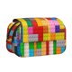 thumbnail image 1 of Disketp Colorful Plastic Blocks Pattern Estuche de Lápices de Doble Capa con Tapa Abatible y Cremallera, Organizador Escolar para Adolescentes y Adultos, 1 of 6